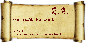 Rusznyák Norbert névjegykártya