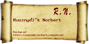 Rusznyák Norbert névjegykártya