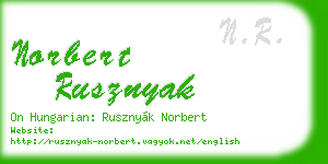 norbert rusznyak business card