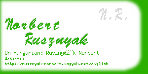 norbert rusznyak business card